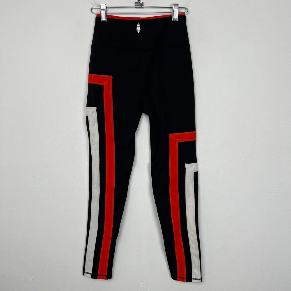 REVOLVE x FREE PEOPLE New Heights Legging in Black Red Stripe Pants Size XS‎